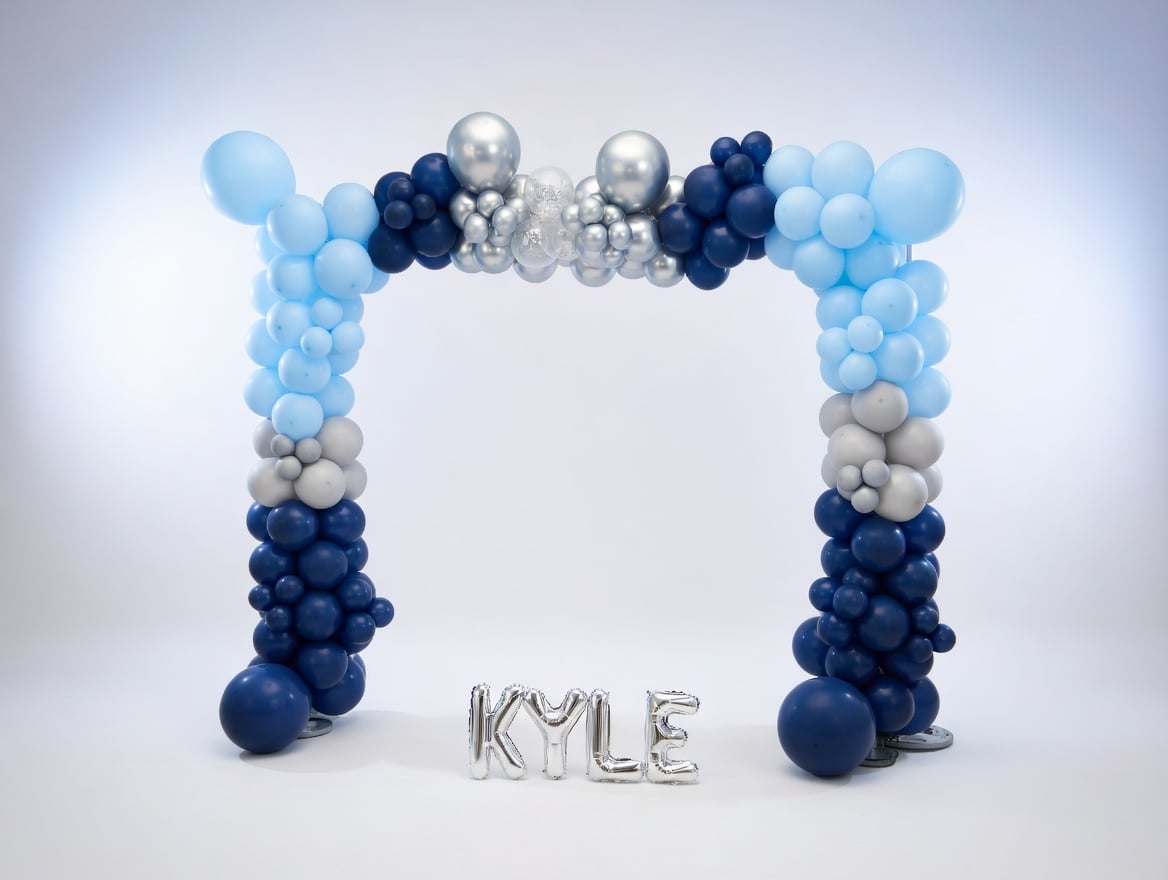 Organic balloon arch installation showing Cork balloon decoration pricing